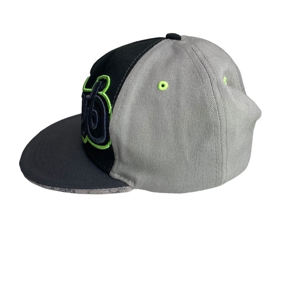 dub H3 Headwear Cap Hat Snapback Flat‎ Bill Black Grey Green Wool Blend - Picture 3 of 10